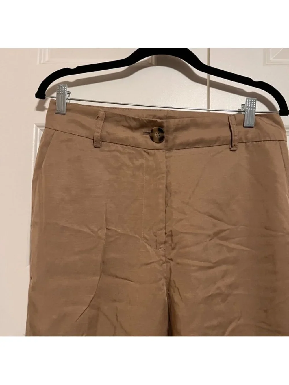 Sfera Collection Beige Trousers with Button Accent